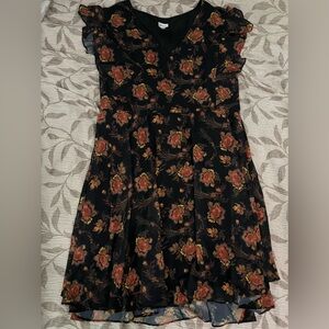 Avenue brown floral plus sized dress